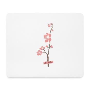 Cute Japanese Flower Pink Design - Mouse Pad (horizontal) - white - Front