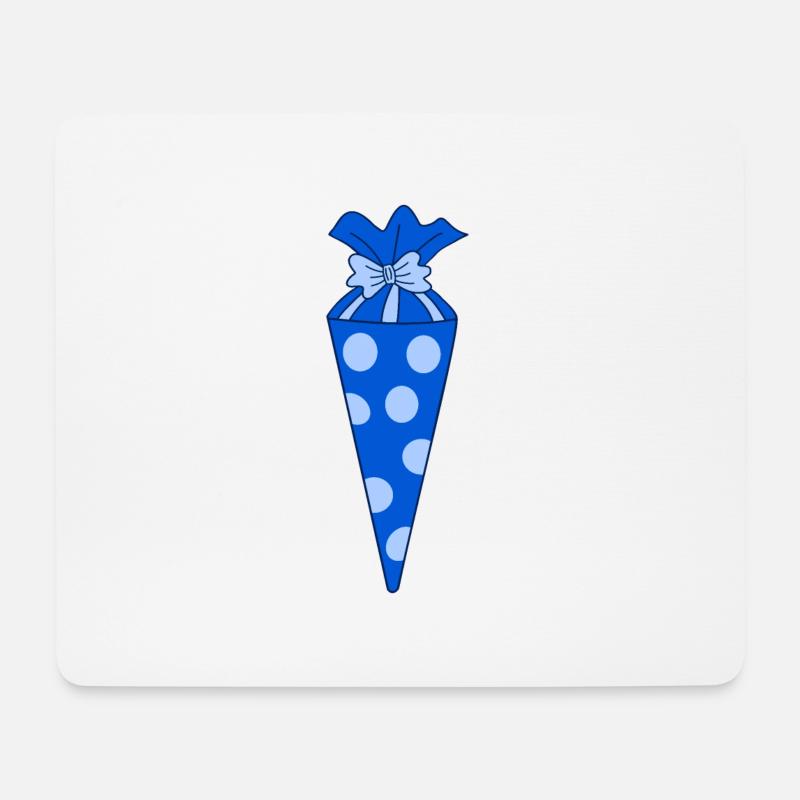 Schultüte blau - Mousepad (Querformat) - Weiß