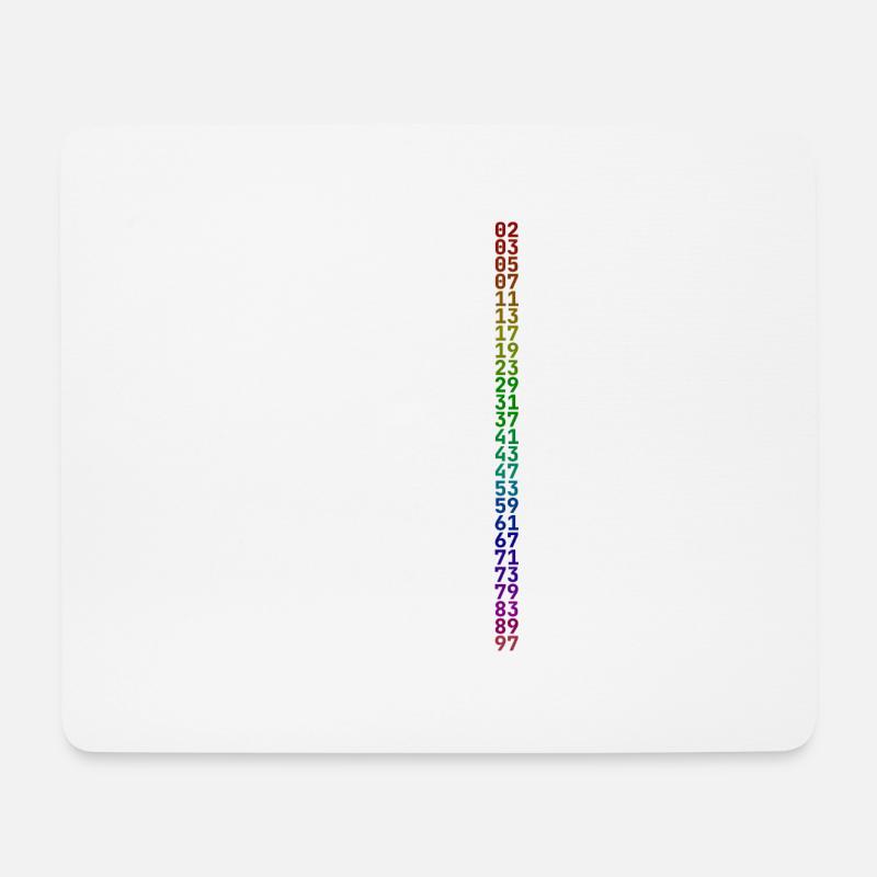 Primzahlen von 1 bis 100 für Hellfeld - Mousepad (Querformat) - Weiß