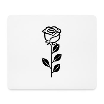 Fleur rose - Tapis de souris (format paysage) - blanc - Devant