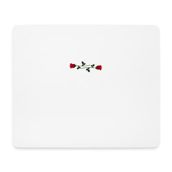Engel mit Rosen und Kreuz auf dem Hintergrund des Textes - Mousepad (Querformat) - Weiß - Vorne