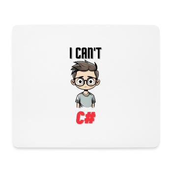 I can't C# - Mousepad (Querformat) - Weiß - Vorne