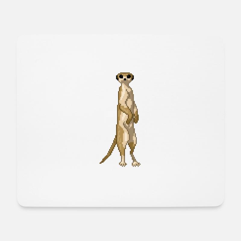 Suricate - Tapis de souris (format paysage) - blanc