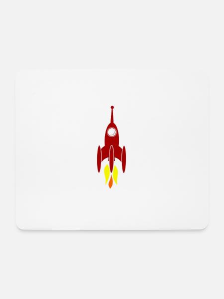 Rakete - Mousepad (Querformat) - Weiß
