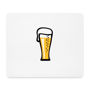 Bierglas mit kühlem Bier Geschenk - Mousepad (Querformat) - Weiß - Vorne