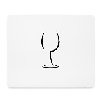Wine Bottle Glass Wein Weinflasche Weinglas2 - Mousepad (Querformat) - Weiß - Vorne