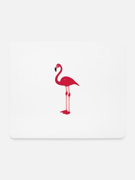 Flamingo - Mousepad (Querformat) - Weiß