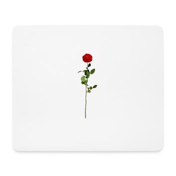 Rose with stem - Mouse Pad (horizontal) - white - Front