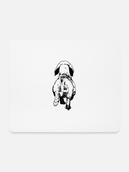 Dackel Hund Zeichnung von hinten Hund - Mousepad (Querformat) - Weiß