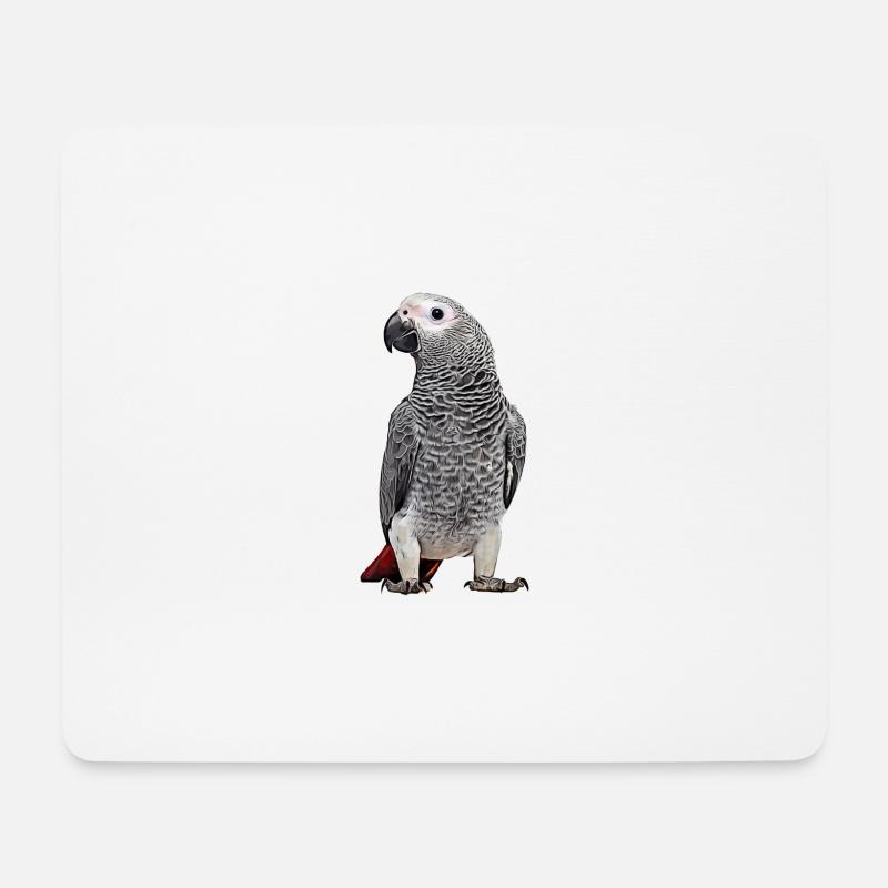 Afrikanischer Graupapagei - Mousepad (Querformat) - Weiß