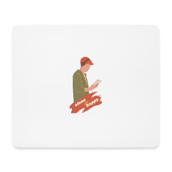 Allein & glücklich - Mousepad (Querformat) - Weiß - Vorne