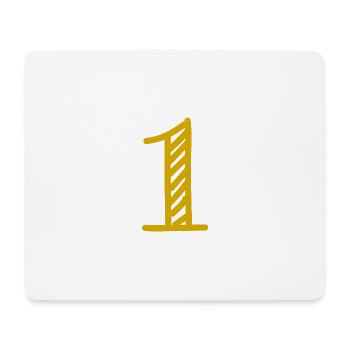 1 JAHR. 1. GEBURTSTAG. GEBURTSTAG 1 JAHR. ZIFFER - Mousepad (Querformat) - Weiß - Vorne