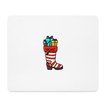 Colorful Christmas stocking with gifts - Mouse Pad (horizontal) - white - Front