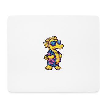 Vacances de bande dessinée d’hippocampe - Tapis de souris (format paysage) - blanc - Devant