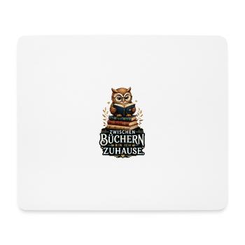 Zwischen Büchern zuhause - Mousepad (Querformat) - Weiß - Vorne