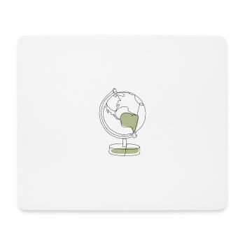 Weltkugel Südamerika grüner Lineart Kontinent - Mousepad (Querformat) - Weiß - Vorne