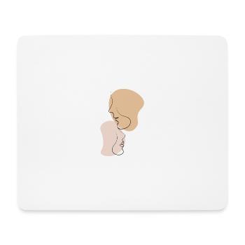 One Line Art Couple Line Art Couple Minimalist art - Tapis de souris (format paysage) - blanc - Devant
