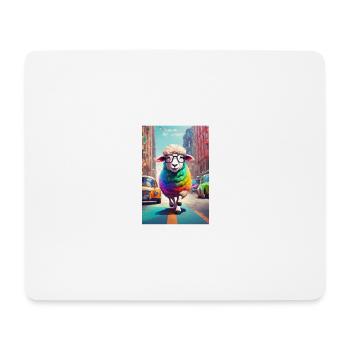 Mouton coloré de la ville - Tapis de souris (format paysage) - blanc - Devant