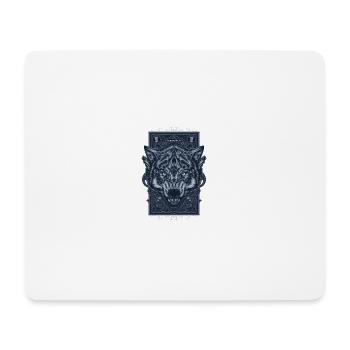 Wolf with an aggressive look gift - Mouse Pad (horizontal) - white - Front