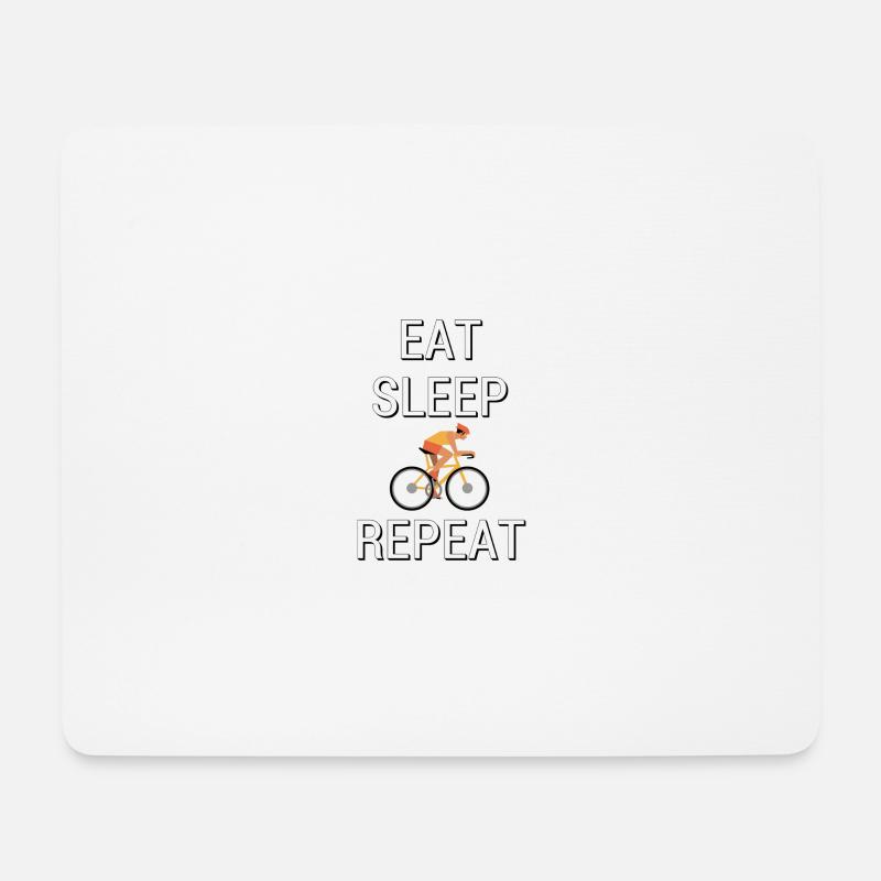 Eat, Sleep, Bike, Repeat - Mousepad (Querformat) - Weiß