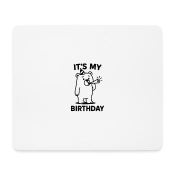 Birthday bear with party horn - Mouse Pad (horizontal) - white - Front