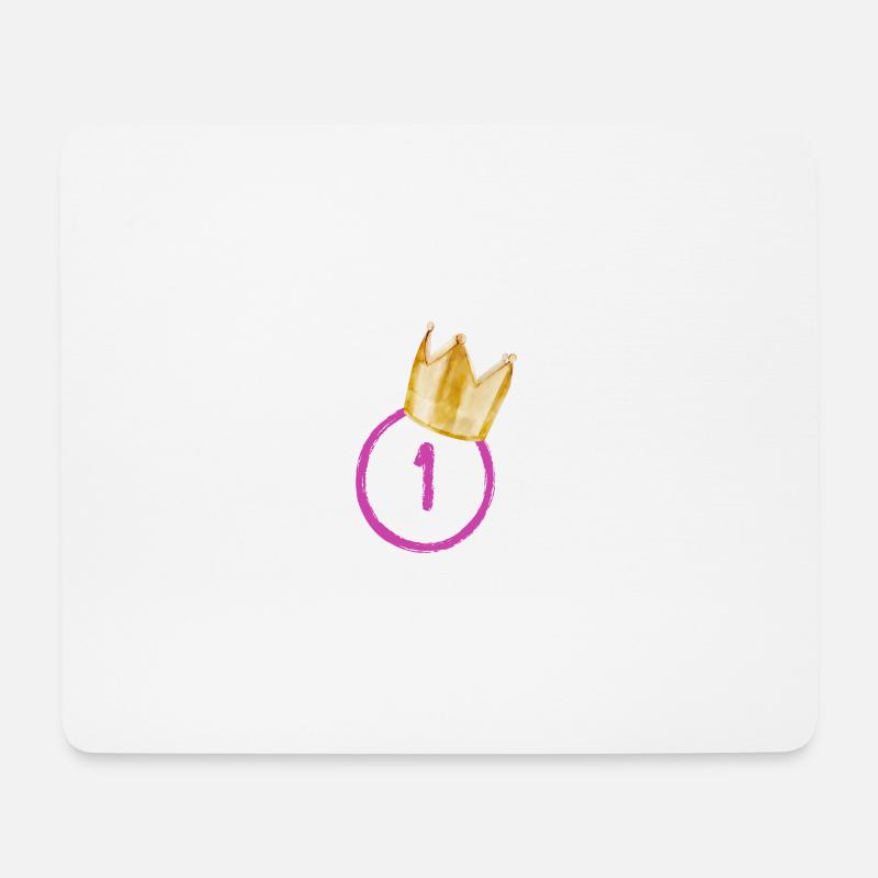 1st Birthday | 1 crown 👑 - Mouse Pad (horizontal) - white