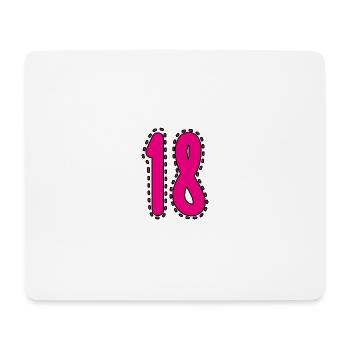 18. 18 JAHRE ALT. 18-JÄHRIGES JUBILÄUM. 18. GEBURTSTAG. - Mousepad (Querformat) - Weiß - Vorne