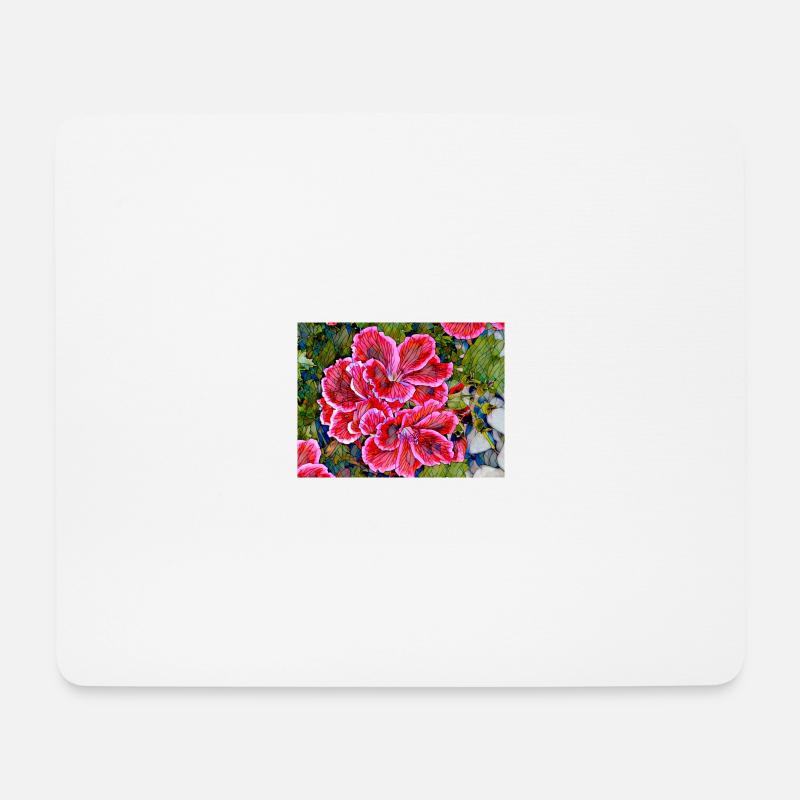 Geranien Nr. 4 - Mousepad (Querformat) - Weiß