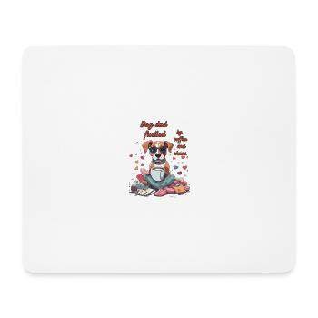 Dog dad fuelled by coffee and chaos - Mousepad (Querformat) - Weiß - Vorne