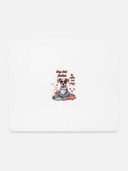 Dog dad fuelled by coffee and chaos - Mousepad (Querformat) - Weiß