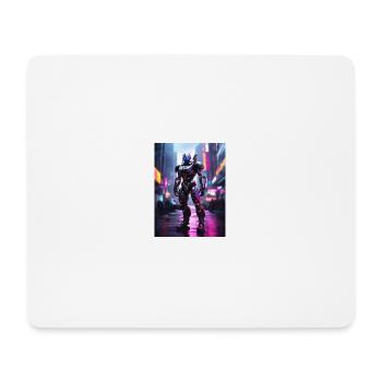 Cyberpunk Cyborg in neon - Mousepad (Querformat) - Weiß - Vorne