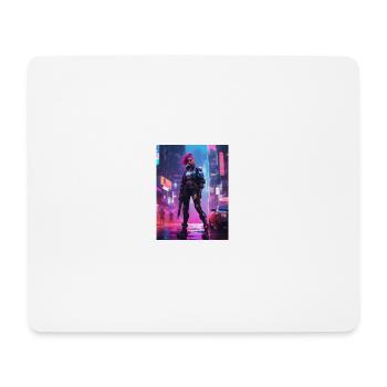 Cyberpunk Girl in neon, Cyborg - Mousepad (Querformat) - Weiß - Vorne