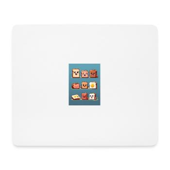 Pixelart, Frühstück - Mousepad (Querformat) - Weiß - Vorne