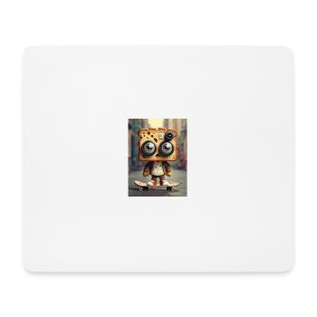 Toasbrot auf Skateboard - Mousepad (Querformat) - Weiß - Vorne