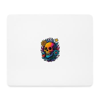 Farbiger Totoenkopf - Mousepad (Querformat) - Weiß - Vorne