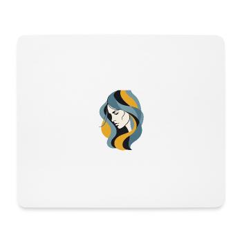 Abstract Woman Profile  Modern Minimalist Line Art - Mouse Pad (horizontal) - white - Front