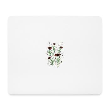 Abstrakte Wildblumen Grunge Illustration - Mousepad (Querformat) - Weiß - Vorne