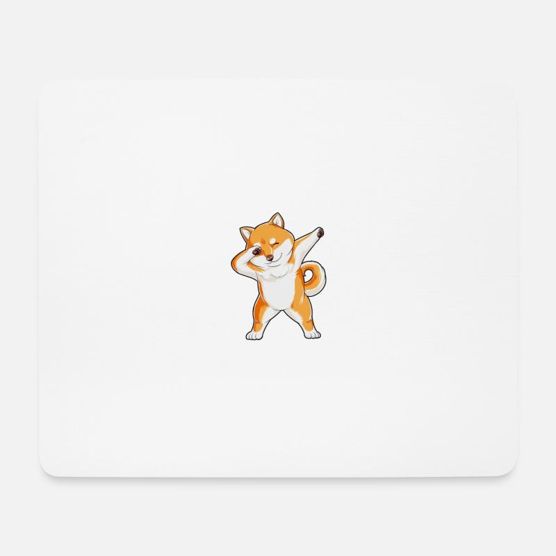Shiba Inu dabbing Hund - Mousepad (Querformat) - Weiß