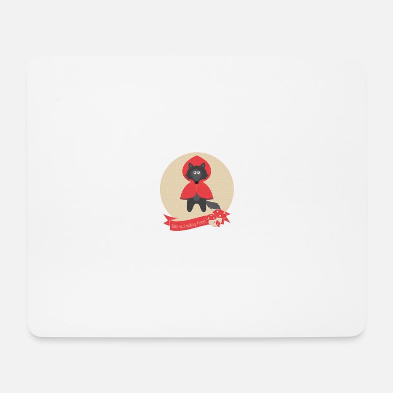 Wolf Rotkäppchen - Mousepad (Querformat) - Weiß