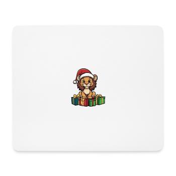 Cadeaux de bande dessinée de Noël Lion - Tapis de souris (format paysage) - blanc - Devant
