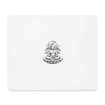 Buddha: Zen-Haltung - Mousepad (Querformat) - Weiß - Vorne