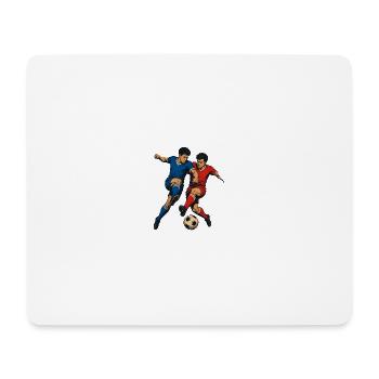 Fußball Retro Zweikampf Vintage Spieler - Mousepad (Querformat) - Weiß - Vorne