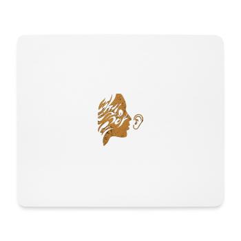 Golden Whispering Face Silhouette Minimalistische Kunst - Mousepad (Querformat) - Weiß - Vorne