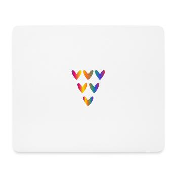 HERZ. HERZ. VALENTINSTAG. LIEBE. LIEBE. PAAR. - Mousepad (Querformat) - Weiß - Vorne