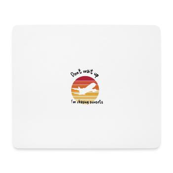 Sunset Airplane Vielflieger Geschenk  - Mousepad (Querformat) - Weiß - Vorne