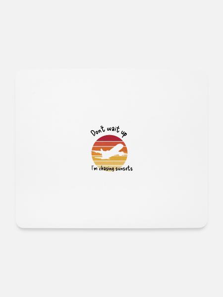 Sunset Airplane Vielflieger Geschenk - Mousepad (Querformat) - Weiß