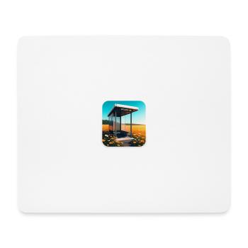 Bus stop in a field. - Mousepad (Querformat) - Weiß - Vorne