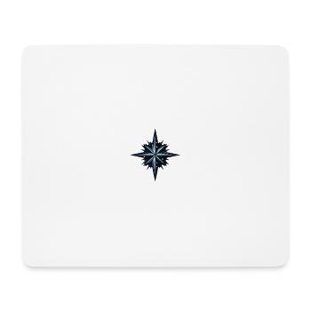 Nordstern Stern in Petrol Schwarz und Weiß - Mousepad (Querformat) - Weiß - Vorne