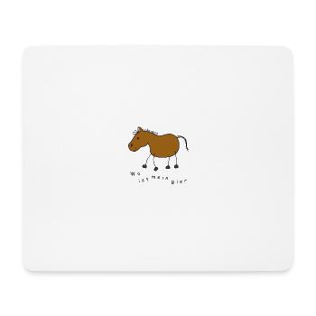 Wo is mein Bier Strichpferd - Mousepad (Querformat) - Weiß - Vorne