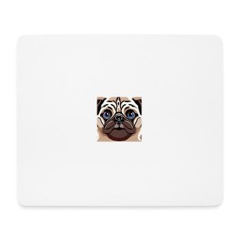 Süßer Mops - Mousepad (Querformat) - Weiß - Vorne